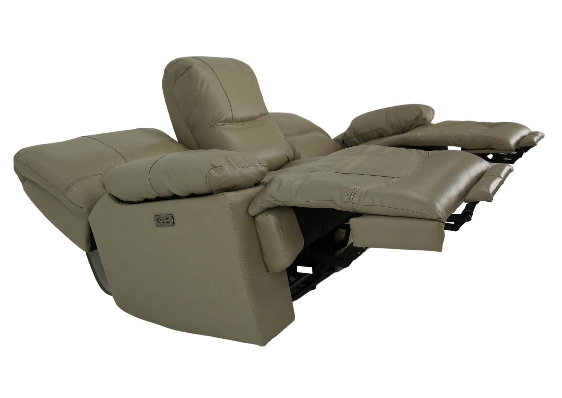 Odessa Leather Power Zero Gravity Reclining Sofa - Taupe - Additional View 3