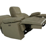 Odessa Leather Power Zero Gravity Reclining Sofa - Taupe - Additional View 3