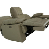 Odessa Leather Power Zero Gravity Reclining Sofa - Taupe - Additional View 3