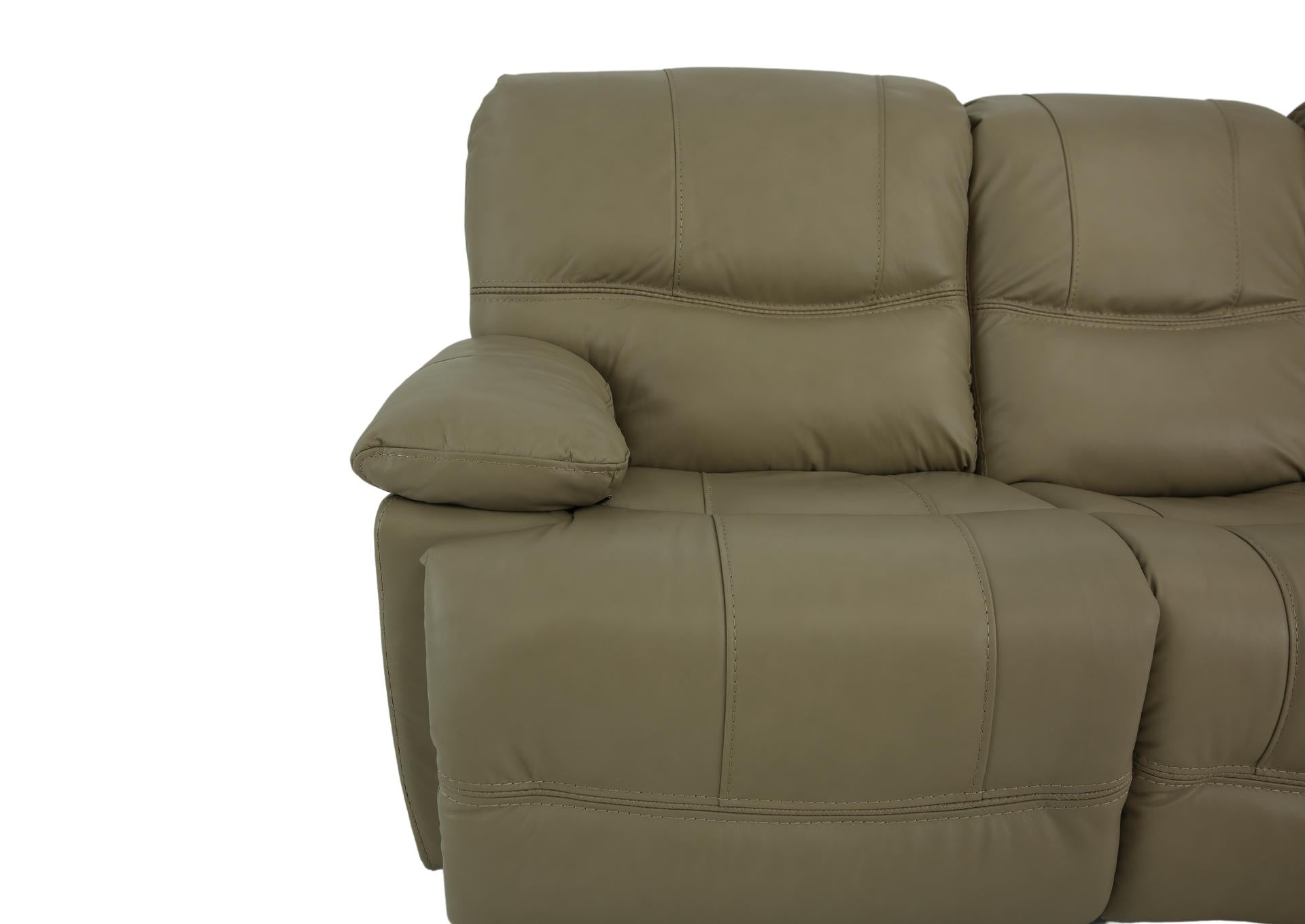 Odessa Leather Power Zero Gravity Reclining Sofa - Taupe - Additional View 4