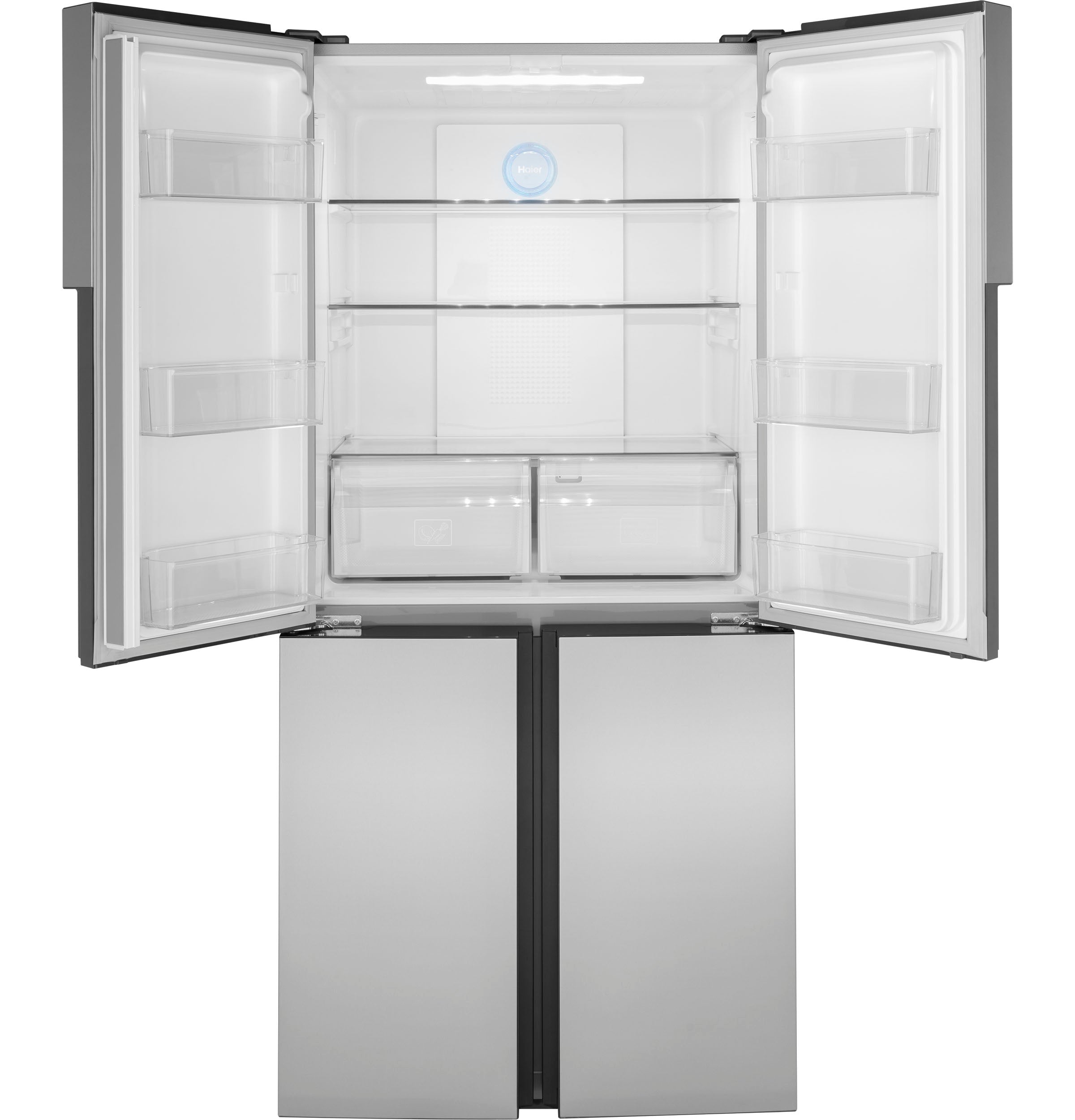 GE FINGERPRINT RESISTANT STAINLESS STEEL 16.8CU QUAD DOOR REFRIGERATOR - Pearl Silver - Refrigerators - Additional View 4