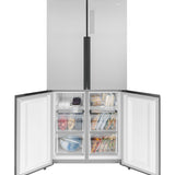 GE FINGERPRINT RESISTANT STAINLESS STEEL 16.8CU QUAD DOOR REFRIGERATOR - Pearl Silver - Refrigerators - Additional View 5