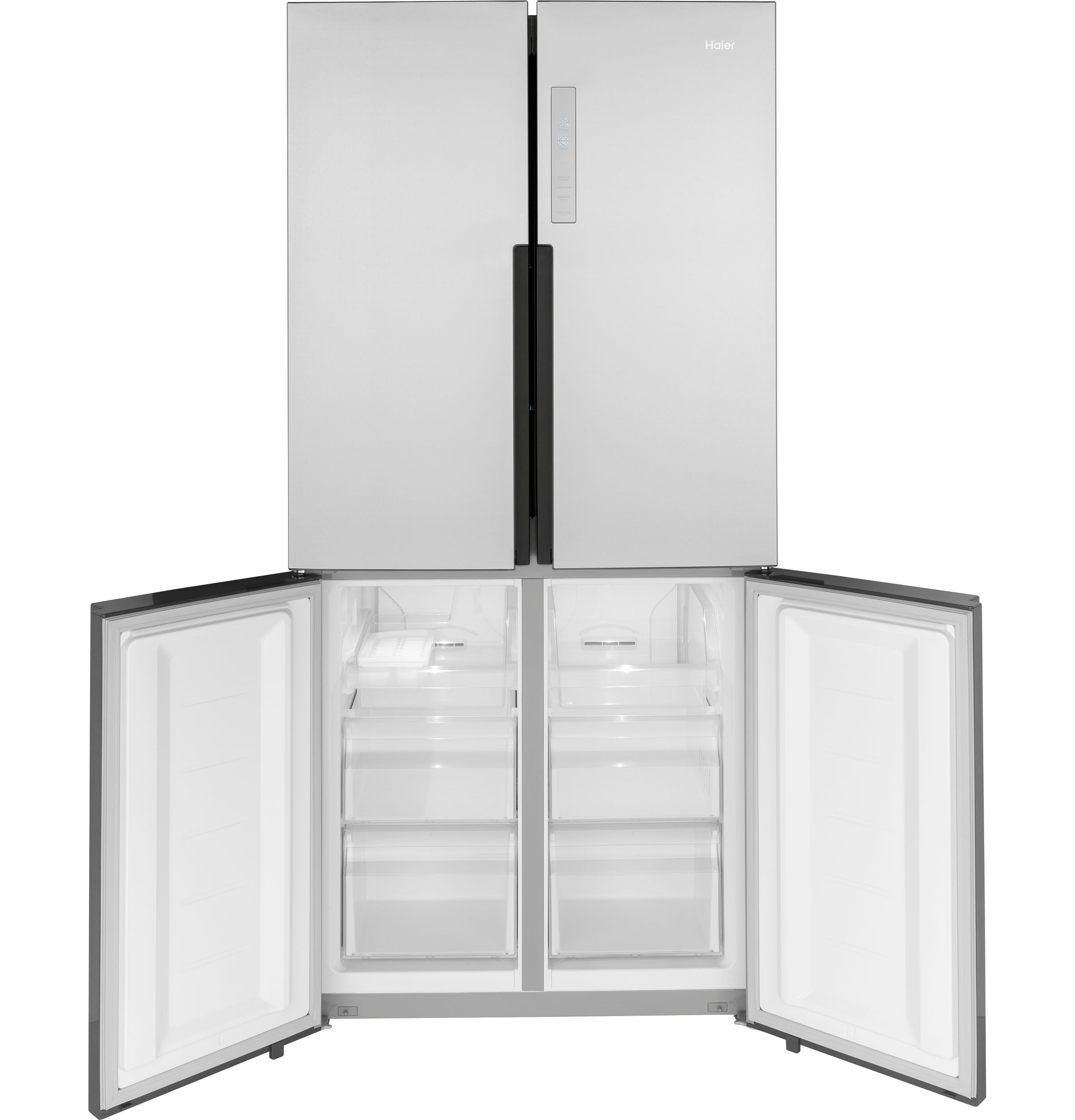 GE FINGERPRINT RESISTANT STAINLESS STEEL 16.8CU QUAD DOOR REFRIGERATOR - Pearl Silver - Refrigerators - Additional View 6