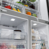 GE FINGERPRINT RESISTANT STAINLESS STEEL 16.8CU QUAD DOOR REFRIGERATOR - Pearl Silver - Refrigerators - Additional View 12