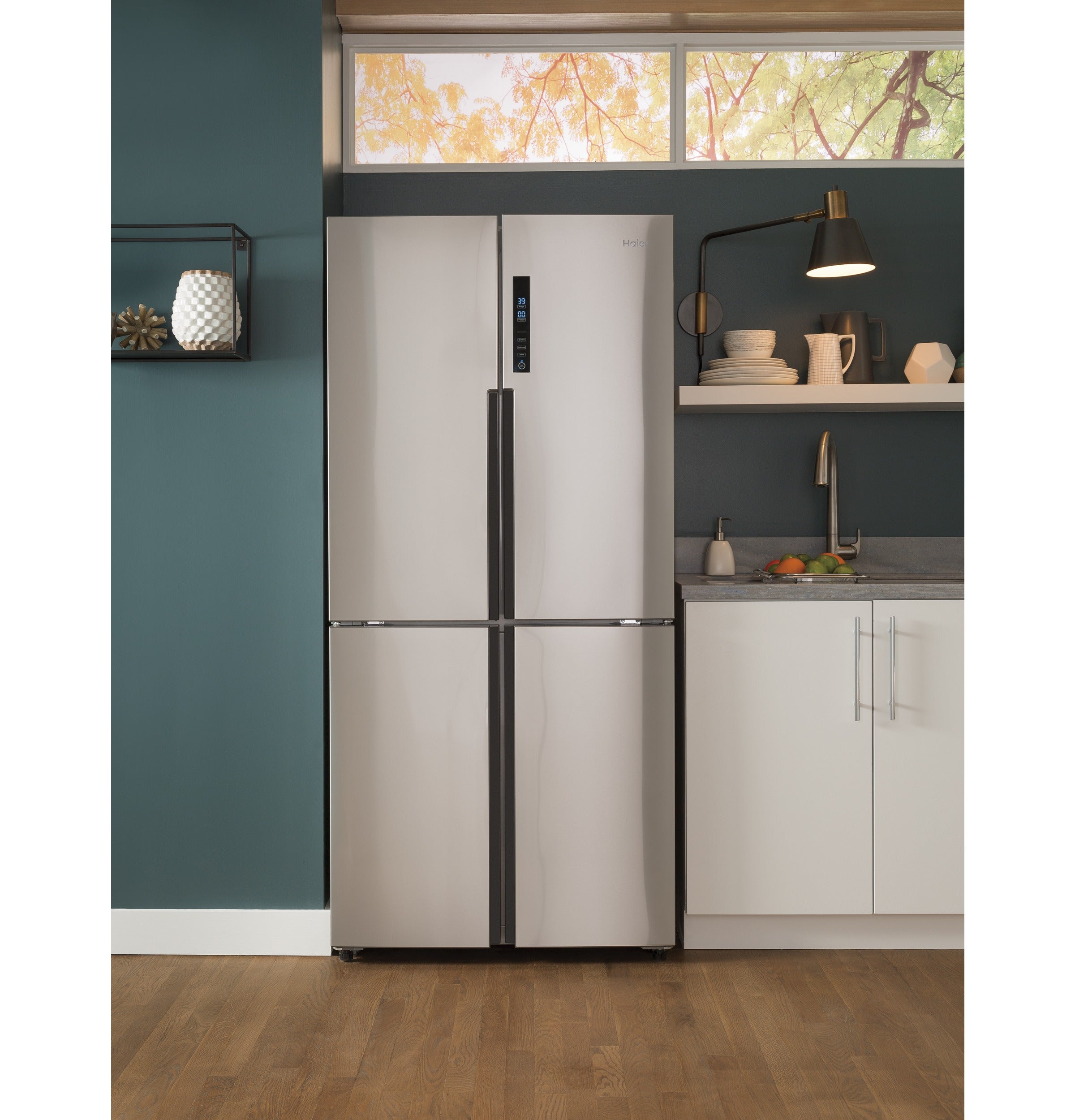 GE FINGERPRINT RESISTANT STAINLESS STEEL 16.8CU QUAD DOOR REFRIGERATOR - Pearl Silver - Refrigerators - Additional View 19