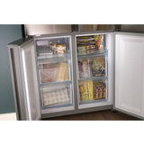 GE FINGERPRINT RESISTANT STAINLESS STEEL 16.8CU QUAD DOOR REFRIGERATOR - Pearl Silver - Refrigerators - Additional View 23