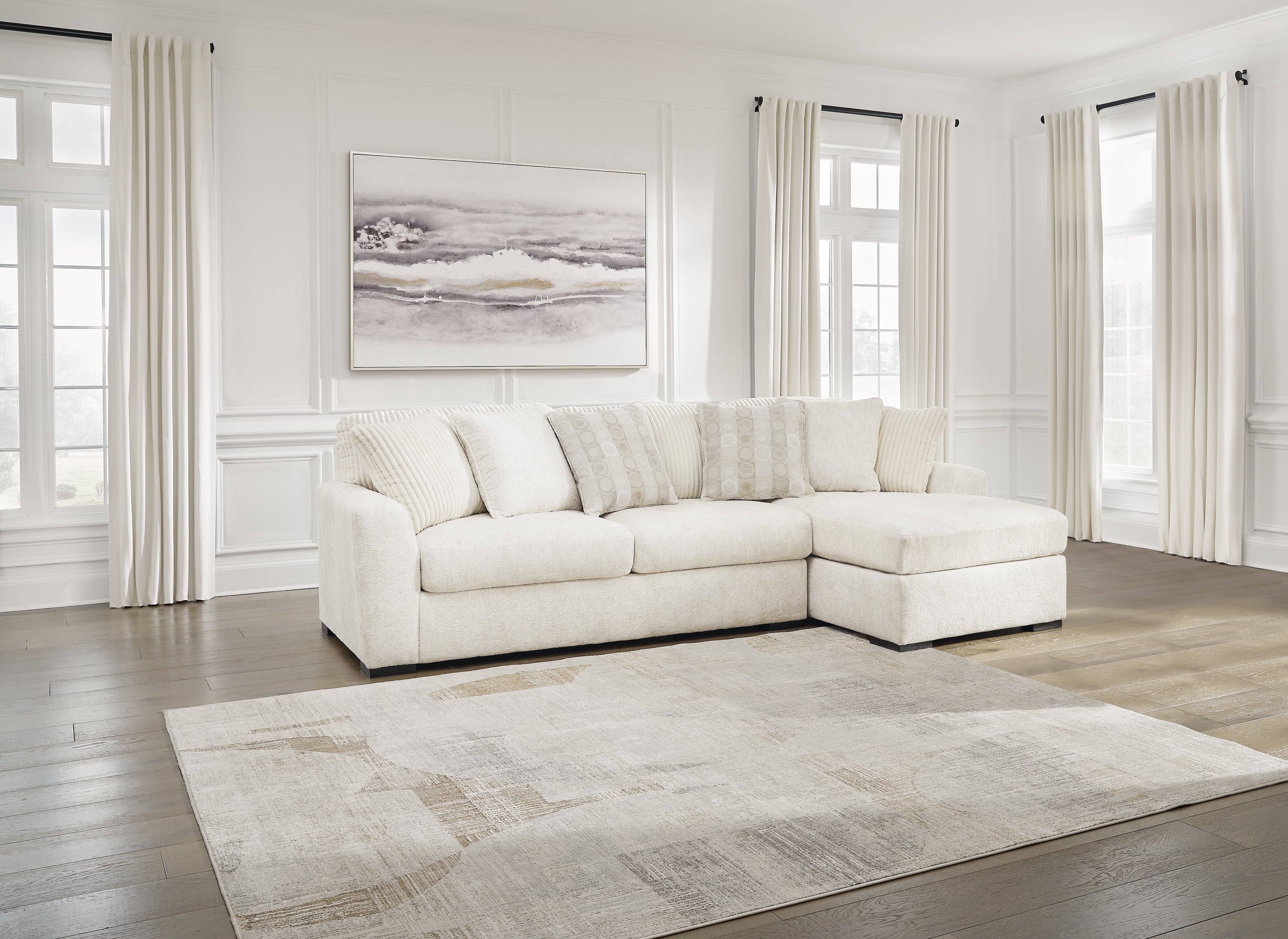 Ashley Furniture - Chessington Ivory 2 Piece Sectional - White Fabric - Sectionals - Additional View 1