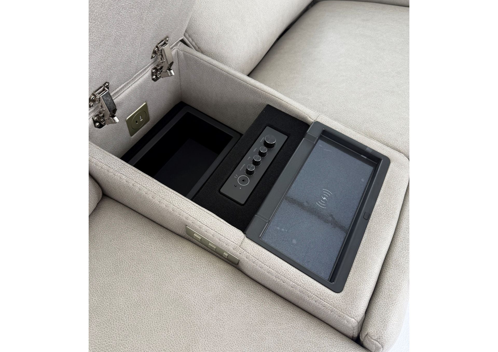 Cannes 3P Power Console Loveseat - Dove - Additional View 8