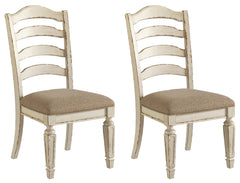 Ashley Furniture - Realyn Ladderback Side Chair - White Fabric|Wood - Chairs