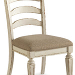 Ashley Furniture - Realyn Ladderback Side Chair - White Fabric|Wood - Chairs - Additional View 2