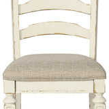 Ashley Furniture - Realyn Ladderback Side Chair - White Fabric|Wood - Chairs - Additional View 4