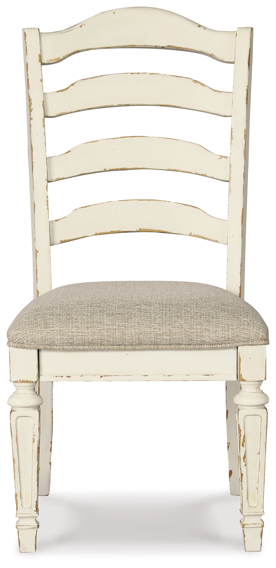 Ashley Furniture - Realyn Ladderback Side Chair - White Fabric|Wood - Chairs - Additional View 4