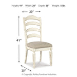 Ashley Furniture - Realyn Ladderback Side Chair - White Fabric|Wood - Chairs - Additional View 5