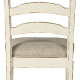 Ashley Furniture - Realyn Ladderback Side Chair - White Fabric|Wood - Chairs - Additional View 6