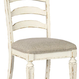 Ashley Furniture - Realyn Ladderback Side Chair - White Fabric|Wood - Chairs - Additional View 7