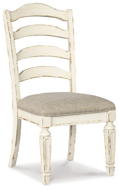 Ashley Furniture - Realyn Ladderback Side Chair - White Fabric|Wood - Chairs - Additional View 7