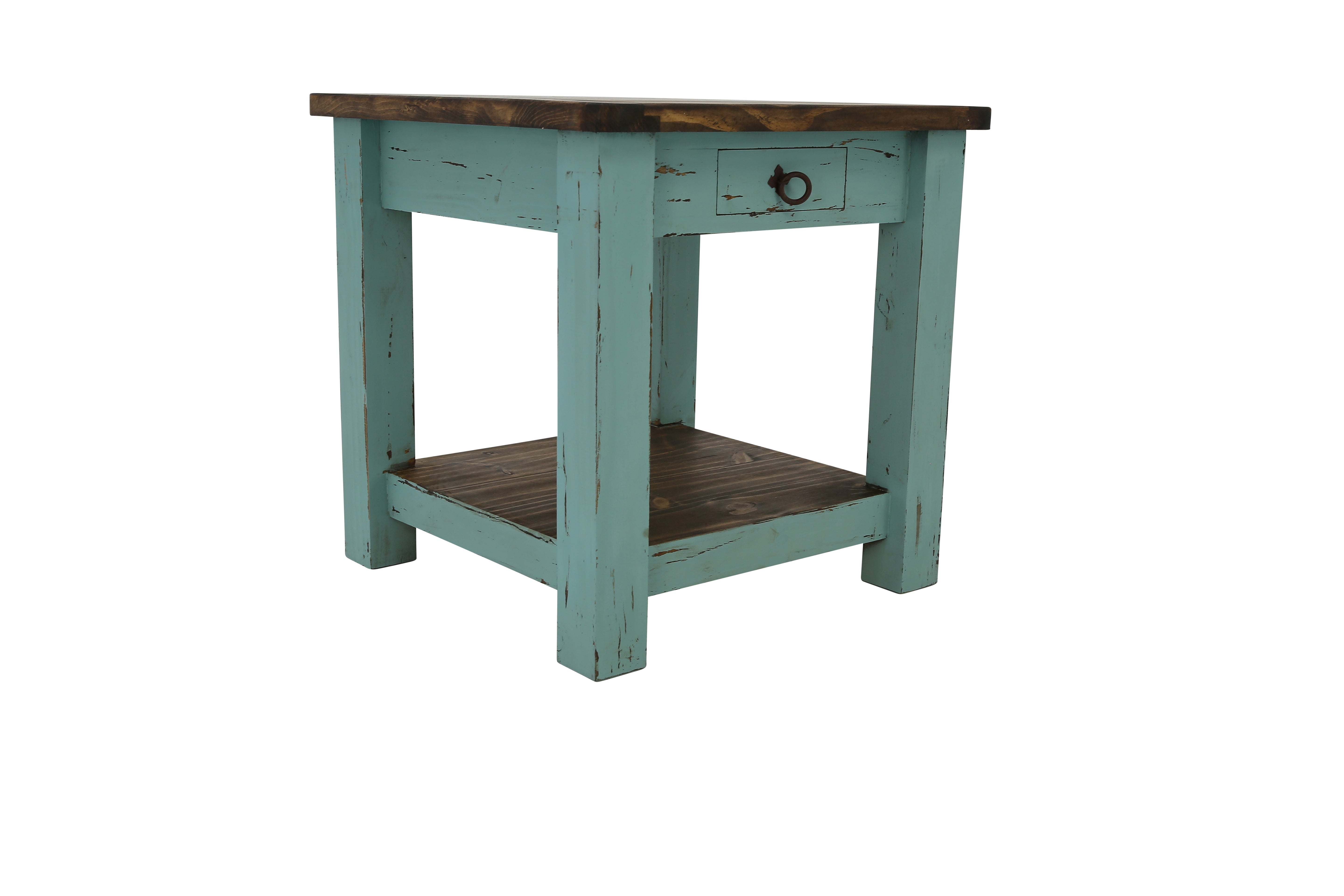 Lawman End Table - Turquoise - Additional View 3