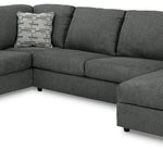 Ashley Furniture - Edenfield 3 Piece Sectional - Charcoal - Dark Gray Fabric - Sectionals