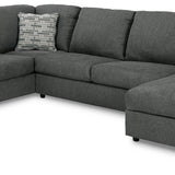 Ashley Furniture - Edenfield 3 Piece Sectional - Charcoal - Dark Gray Fabric - Sectionals