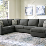 Ashley Furniture - Edenfield 3 Piece Sectional - Charcoal - Dark Gray Fabric - Sectionals - Additional View 2