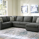 Ashley Furniture - Edenfield 3 Piece Sectional - Charcoal - Dark Gray Fabric - Sectionals - Additional View 2