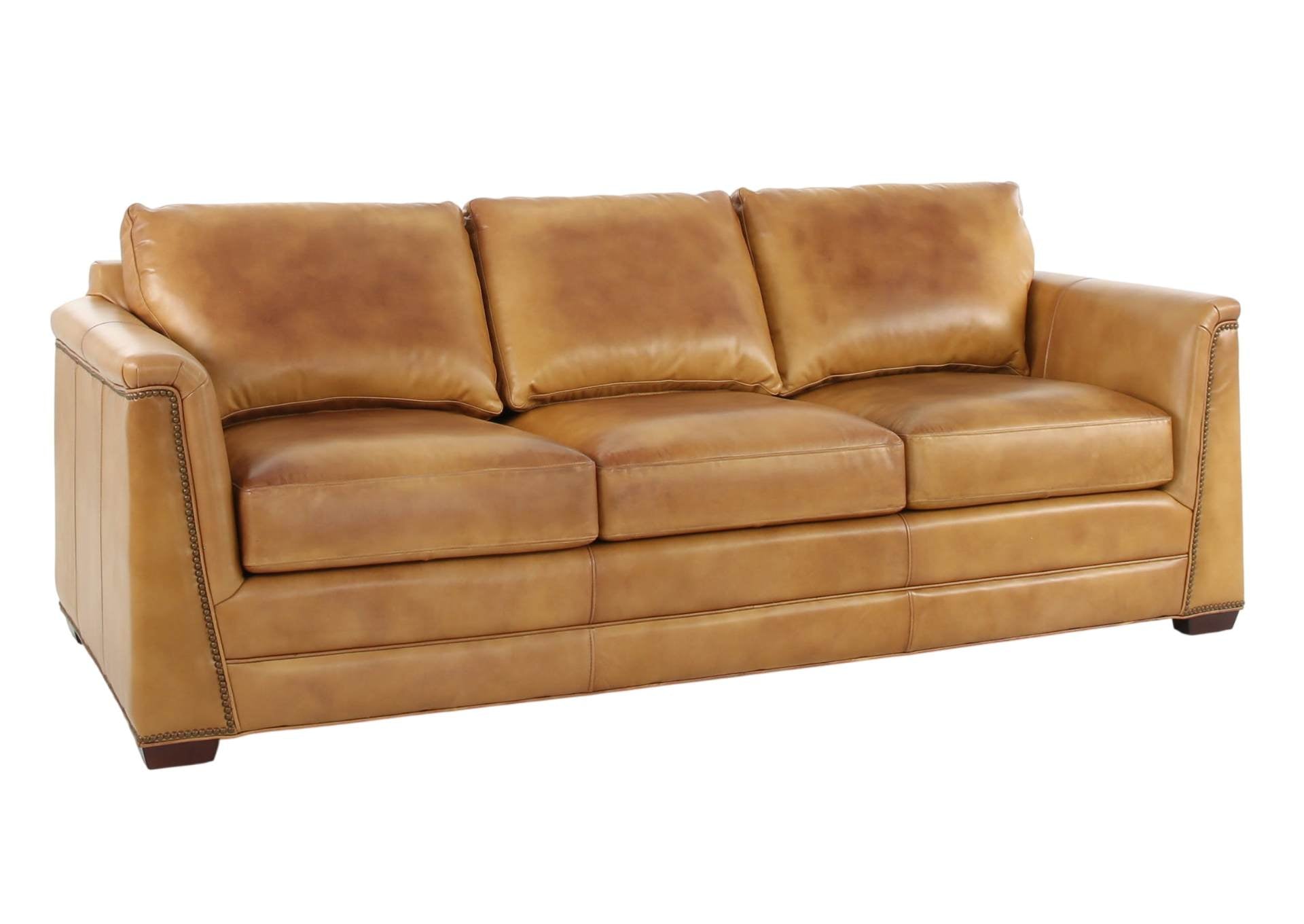 VENETIAN COGNAC LEATHER SOFA - Additional View 1