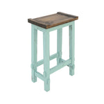 Lawman 30" Saddle Stool - Turquoise - Additional View 1