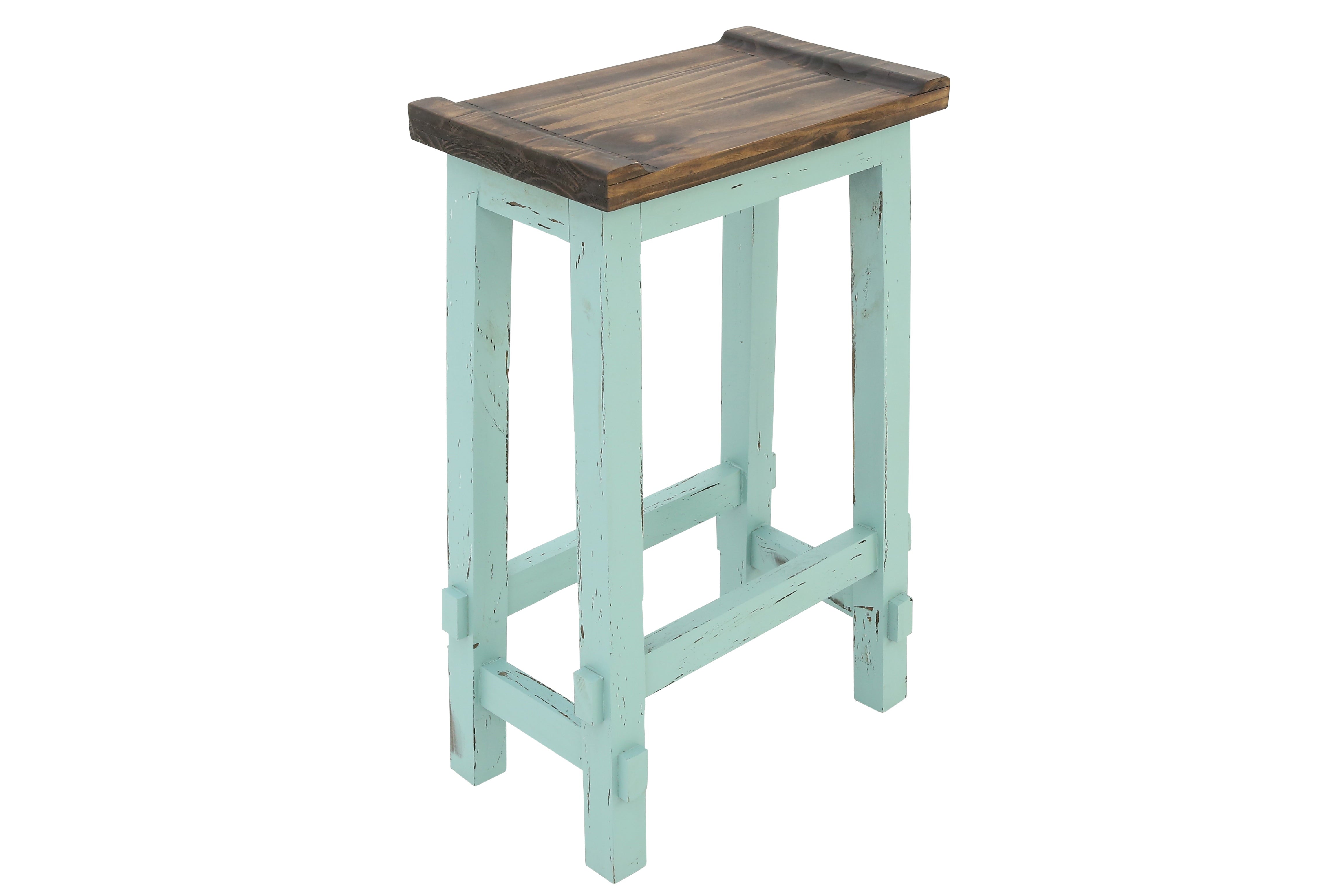 Lawman 30" Saddle Stool - Turquoise - Additional View 1