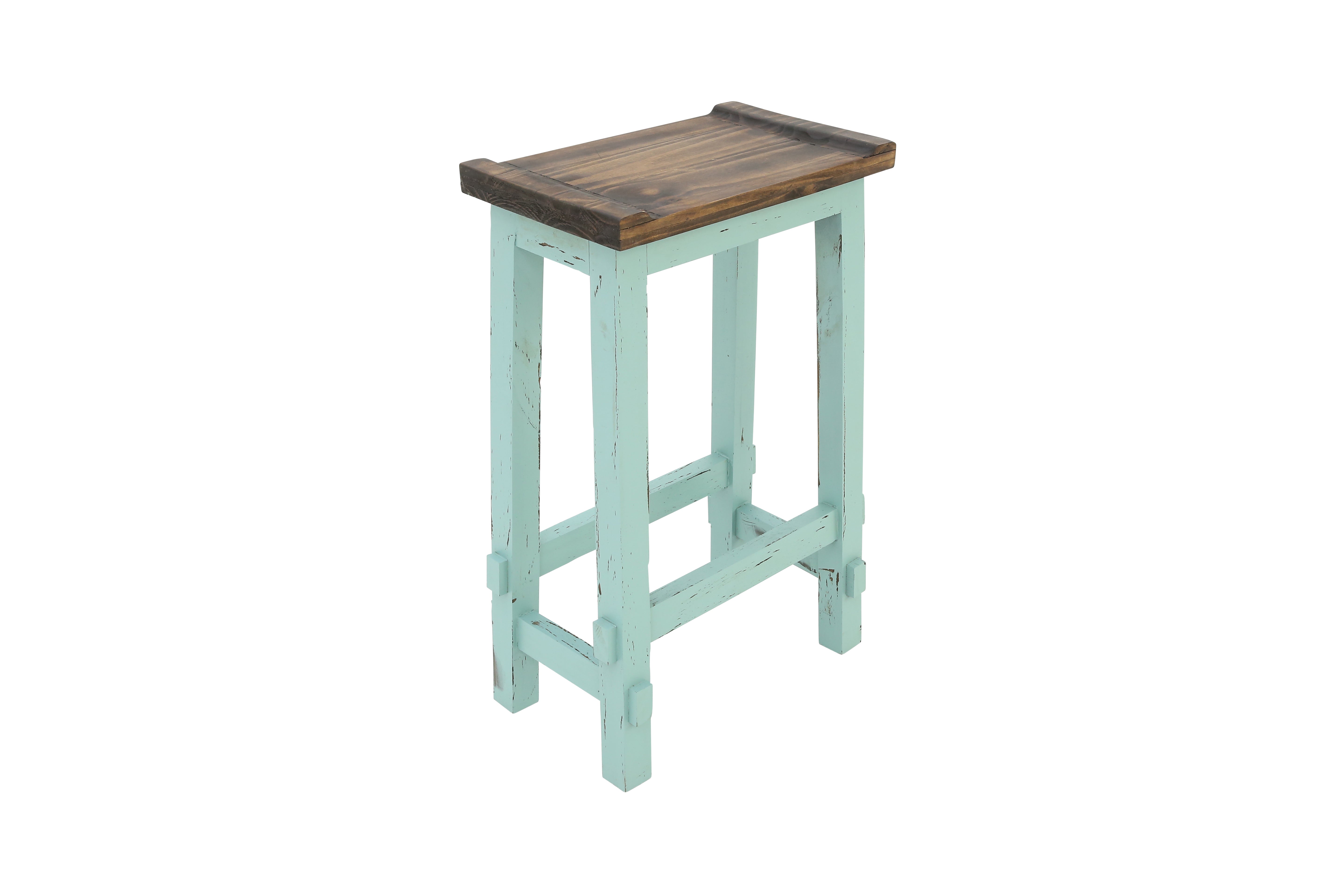 Lawman 30" Saddle Stool - Turquoise - Additional View 1