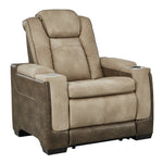 Ashley Furniture - Next-Gen Power Recliner - Sand - Beige Faux Leather - Recliners