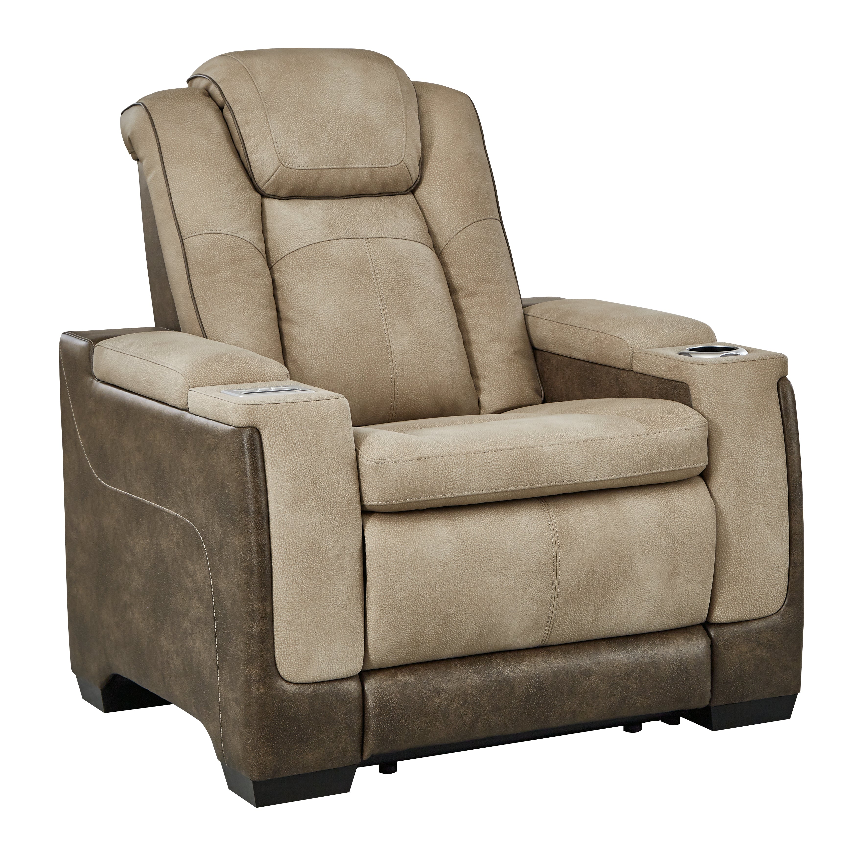 Ashley Furniture - Next-Gen Power Recliner - Sand - Beige Faux Leather - Recliners