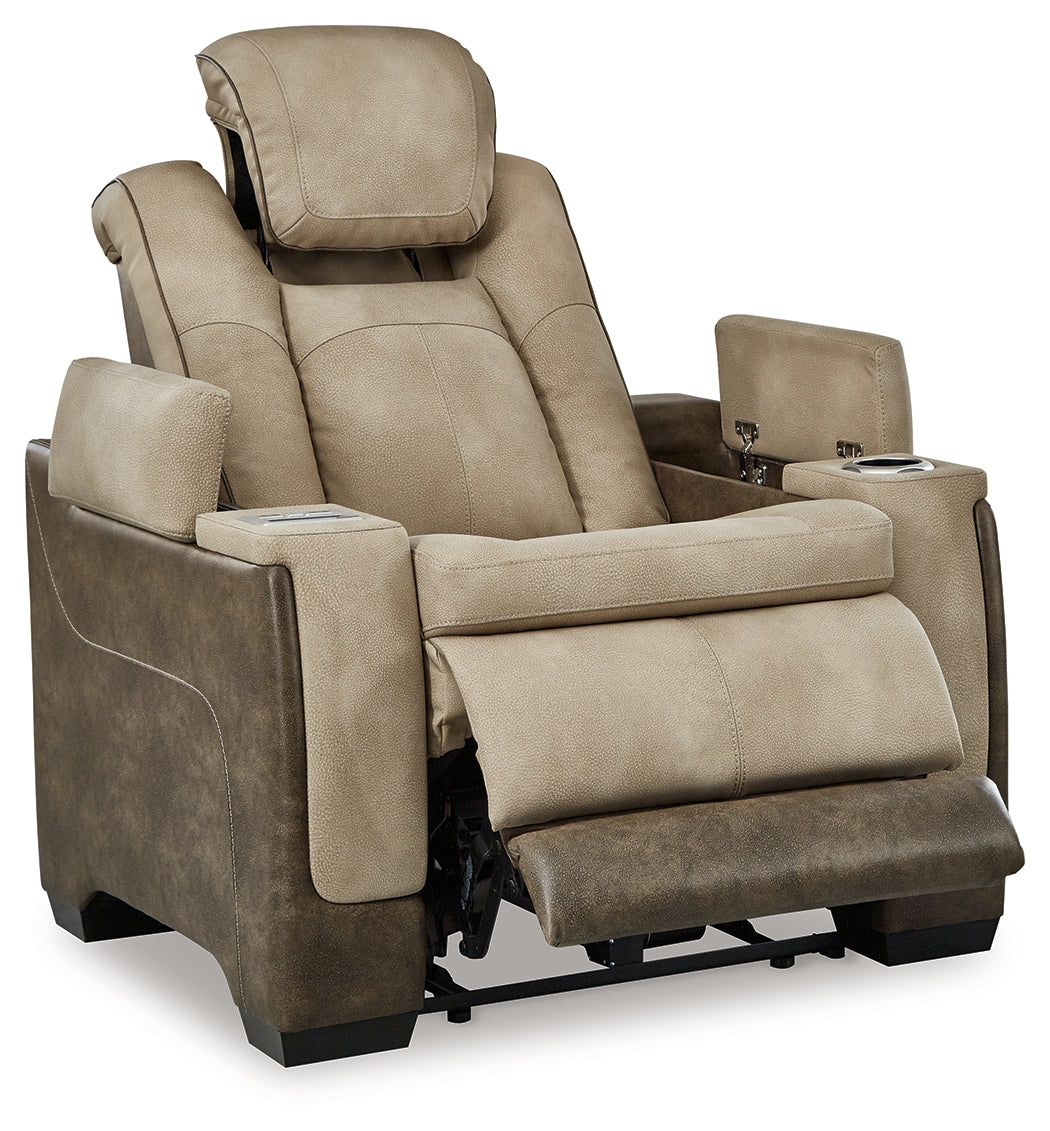 Ashley Furniture - Next-Gen Power Recliner - Sand - Beige Faux Leather - Recliners - Additional View 2