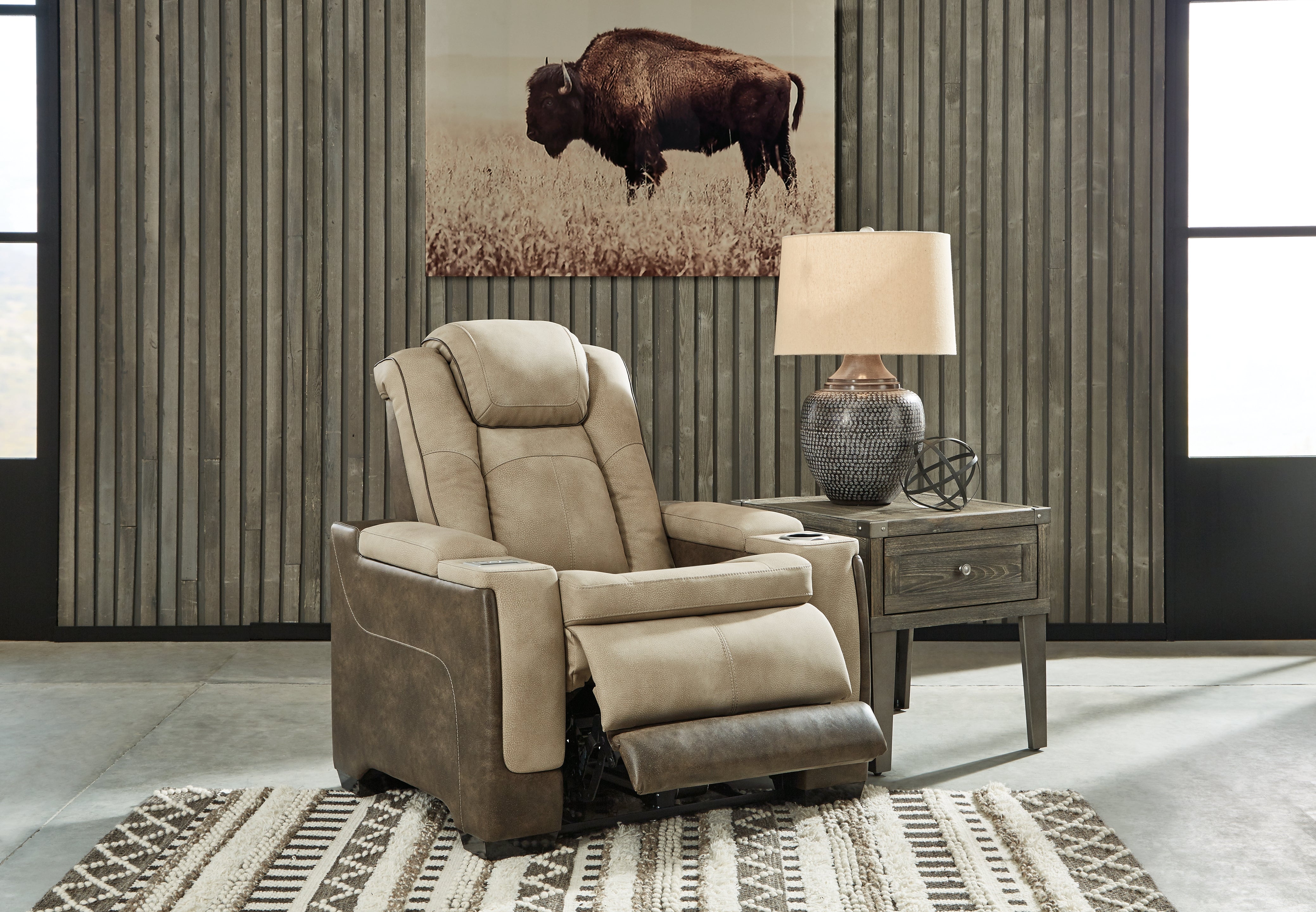 Ashley Furniture - Next-Gen Power Recliner - Sand - Beige Faux Leather - Recliners - Additional View 5