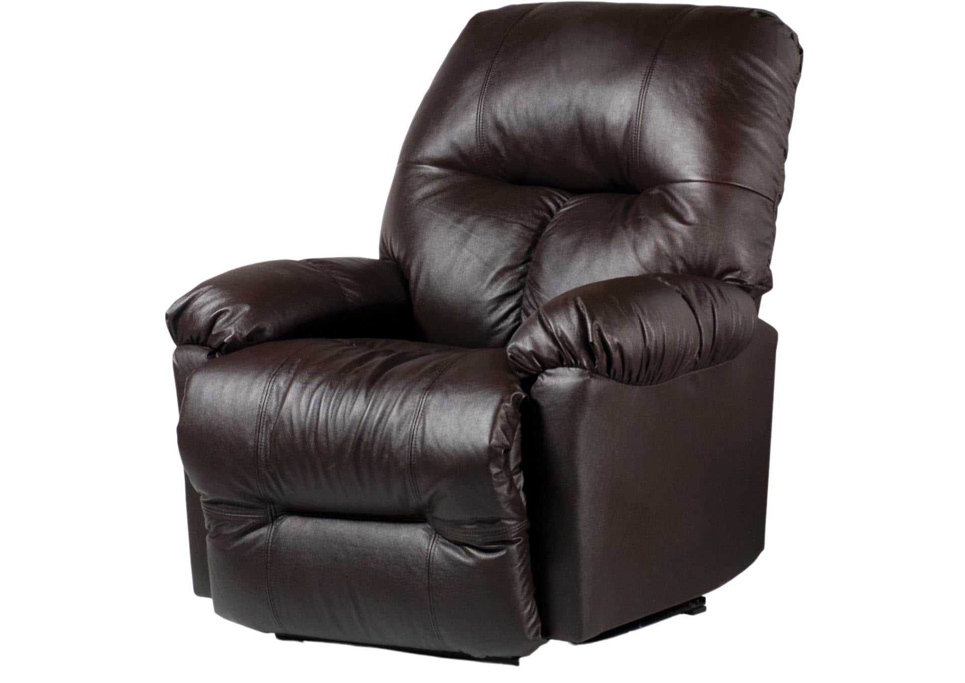WANDERER CHOCOLATE LEATHER SPACE SAVER RECLINER - Additional View 1