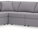 Ashley Furniture - Nexseat Granite 8 Piece Sectional With Audio System - Gray Next-Gen Nuvella - Sectionals
