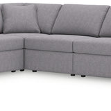 Ashley Furniture - Nexseat Granite 8 Piece Sectional With Audio System - Gray Next-Gen Nuvella - Sectionals