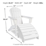 Ashley Furniture - Sundown Treasure Adirondack Chair - White - Plastic - Chairs - Additional View 3