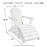Ashley Furniture - Sundown Treasure Adirondack Chair - White - Plastic - Chairs - Additional View 3