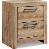 Ashley Furniture - Hyanna Nightstand - Brown - Beige Wood - Nightstands