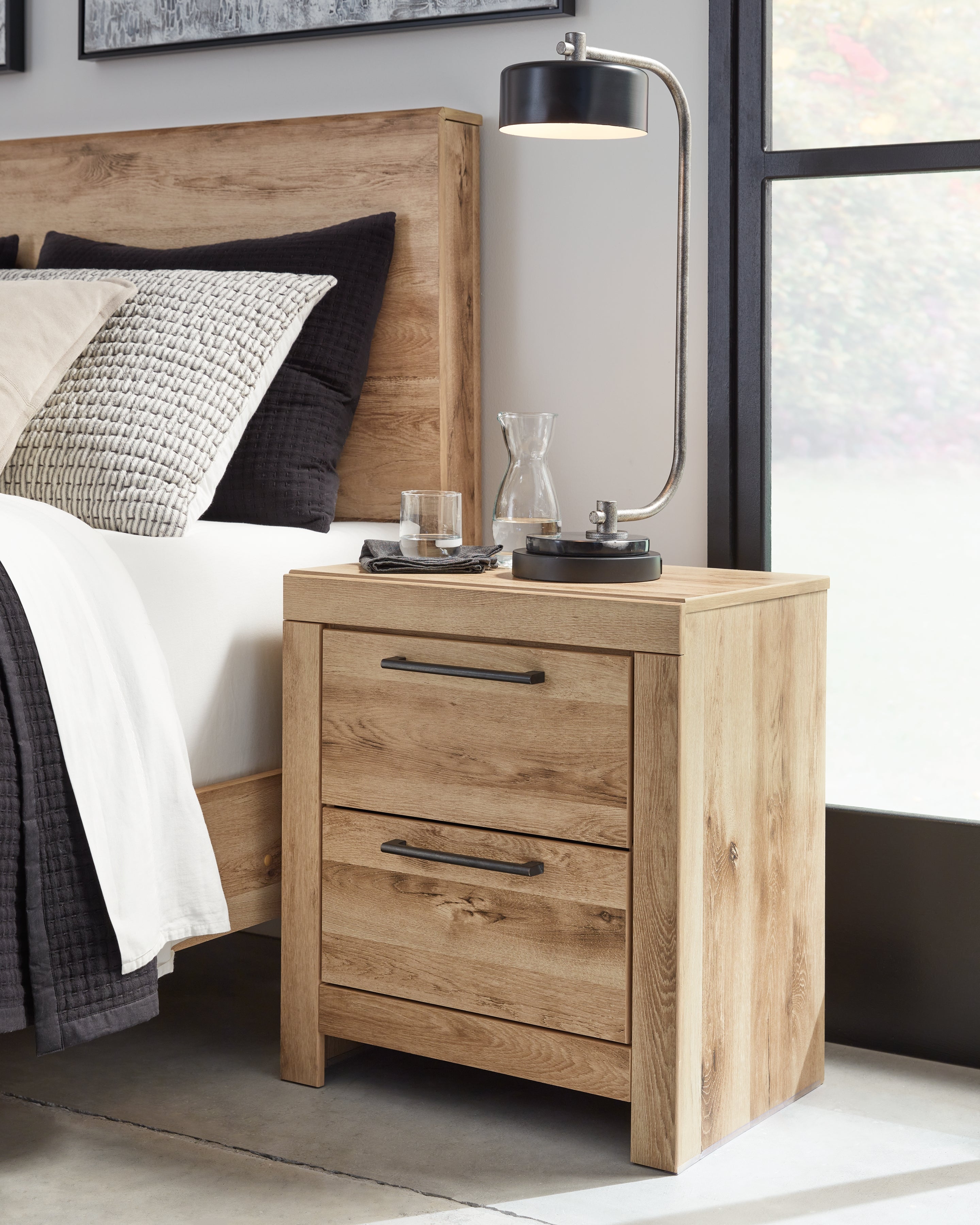 Ashley Furniture - Hyanna Nightstand - Brown - Beige Wood - Nightstands - Additional View 1