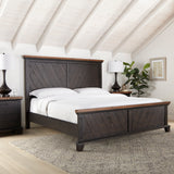 Steve Silver Furniture - Bear Creek Queen Bed - Brown - Dark Brown Faux Leather - Beds