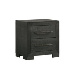 Elements International - ALLAN BLACK NIGHTSTAND - Wood - Nightstands