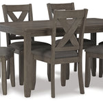 Ashley Furniture - CAITBROOK 7PC DINING SET - Gray Fabric|Wood - Dining Room Sets