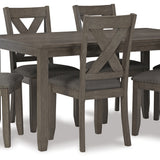 Ashley Furniture - CAITBROOK 7PC DINING SET - Gray Fabric|Wood - Dining Room Sets