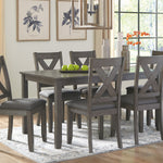 Ashley Furniture - CAITBROOK 7PC DINING SET - Gray Fabric|Wood - Dining Room Sets - Additional View 1