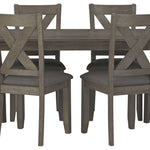 Ashley Furniture - CAITBROOK 7PC DINING SET - Gray Fabric|Wood - Dining Room Sets - Additional View 2
