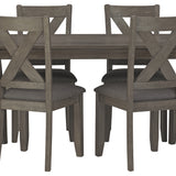 Ashley Furniture - CAITBROOK 7PC DINING SET - Gray Fabric|Wood - Dining Room Sets - Additional View 2