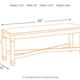 Ashley Furniture - Tyler Creek Upholstered Bench - Beige Fabric|Wood - Benches - Additional View 2