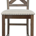 Ashley Furniture - MORIVILLE 24" BARSTOOL - Beige Fabric|Wood - Stools - Additional View 9
