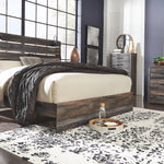Ashley Furniture - Drystan King Panel Bed With Lights - Brown - Beige Wood - Beds - Additional View 3